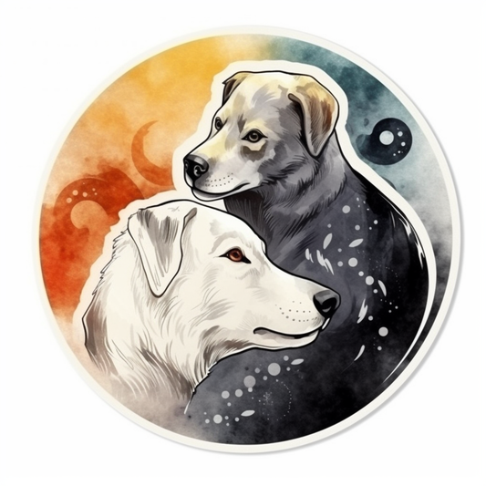 Yin Yang Dog Vinyl Decal Sticker for Car, Laptop, Tumbler and more # 005632