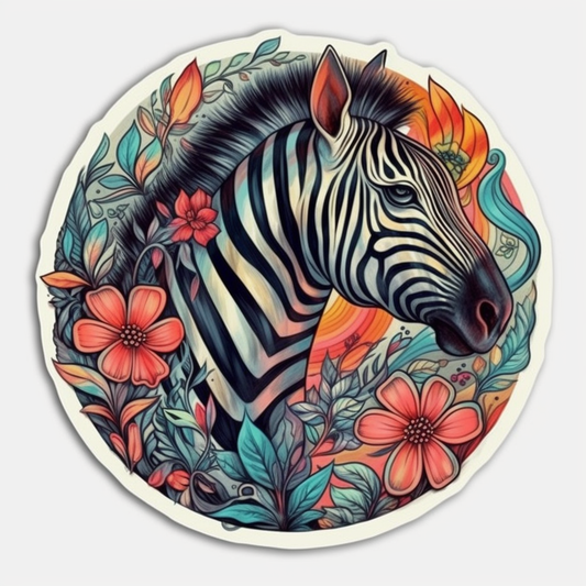Zebra Vinyl Decal Sticker for Car, Laptop, Tumbler and more # 003810