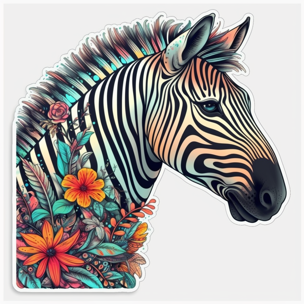 Zebra Vinyl Decal Sticker for Car, Laptop, Tumbler and more # 003808
