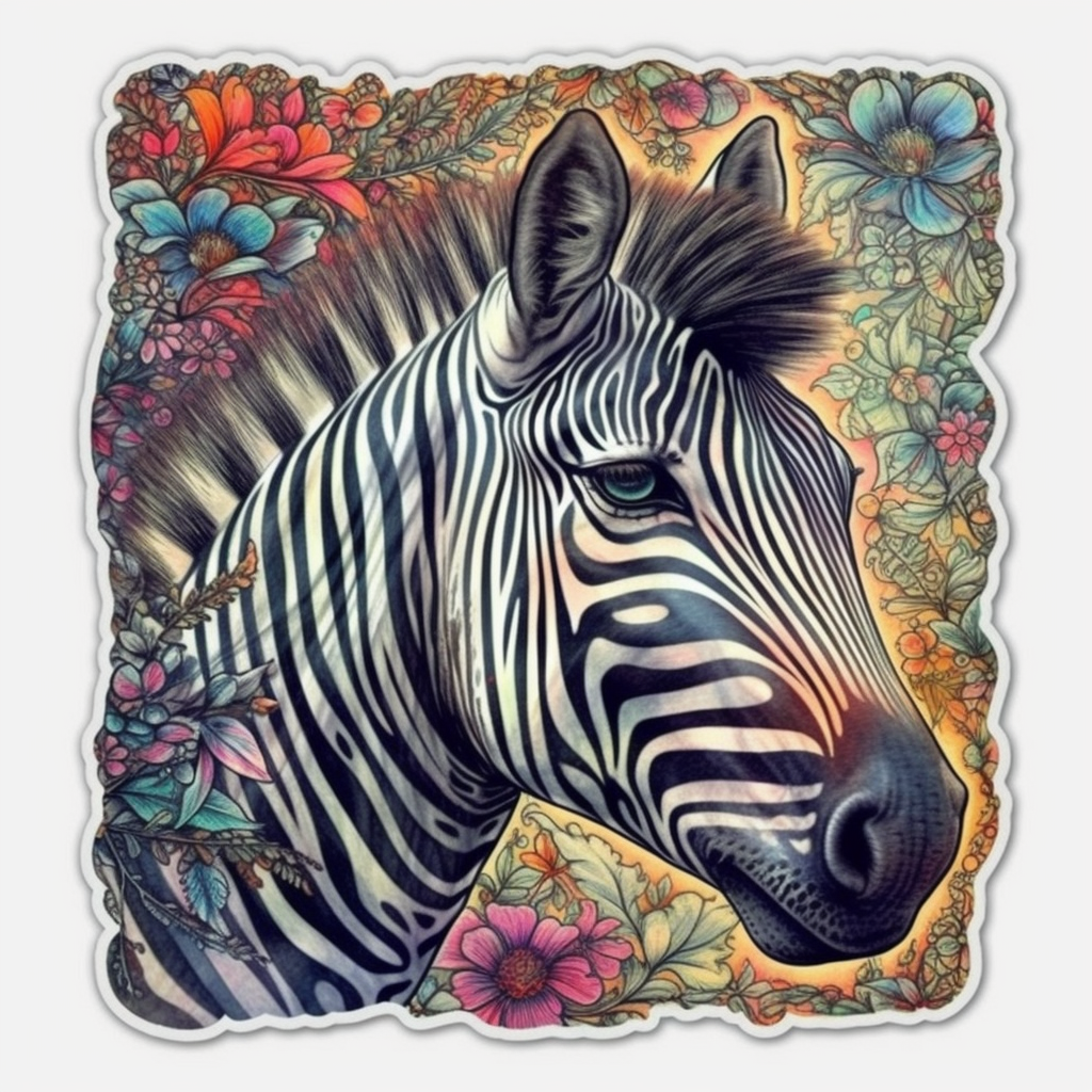 Zebra Vinyl Decal Sticker for Car, Laptop, Tumbler and more # 003799