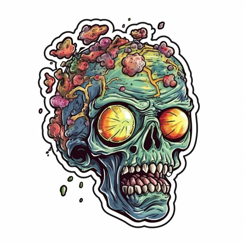 Zombie Vinyl Decal Sticker for Car, Laptop, Tumbler and more # 007061