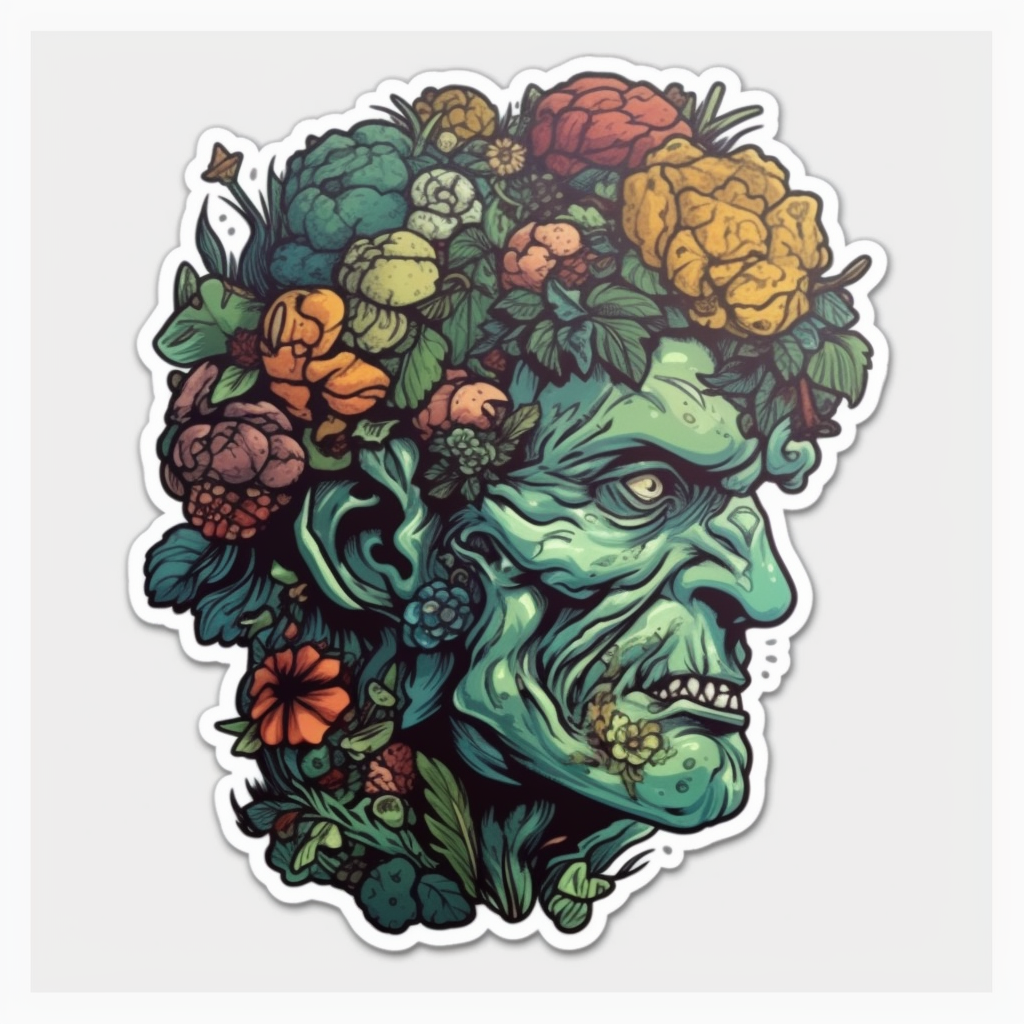 Zombie Vinyl Decal Sticker for Car, Laptop, Tumbler and more # 007076