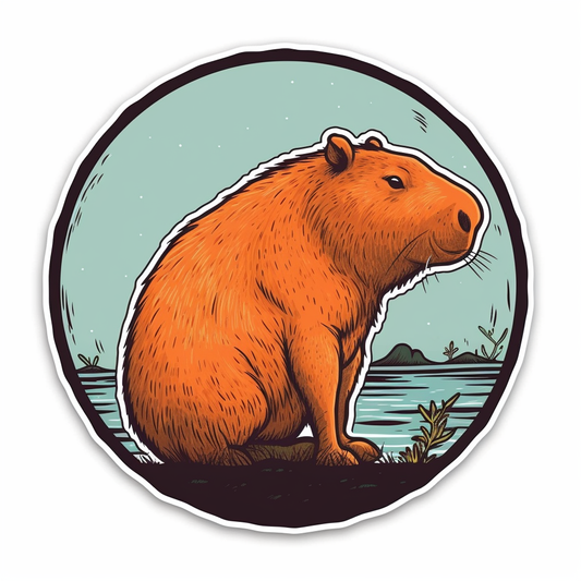 Capybara Vinyl Decal Sticker for Car, Laptop, Tumbler and more # 003493