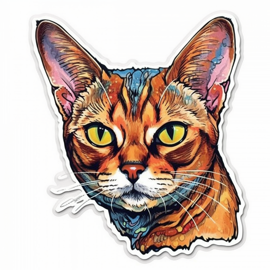 Abyssinian Cat Vinyl Decal Sticker for Car, Laptop, Tumbler and more # 002210