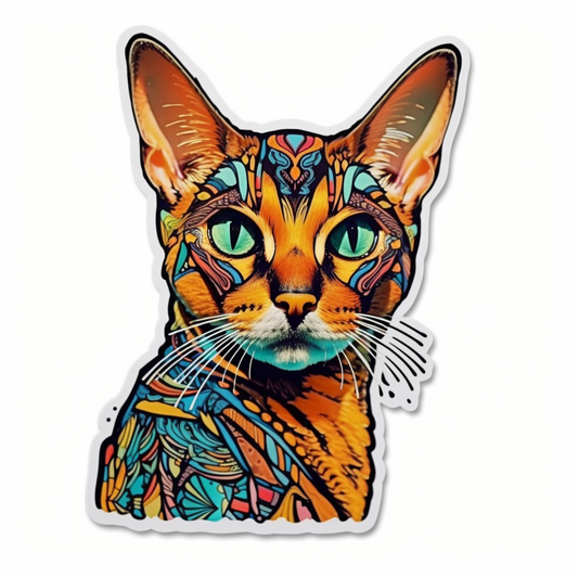 Abyssinian Cat Vinyl Decal Sticker for Car, Laptop, Tumbler and more # 001940