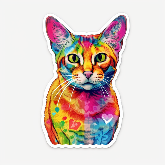 Abyssinian Cat Vinyl Decal Sticker for Car, Laptop, Tumbler and more # 001969