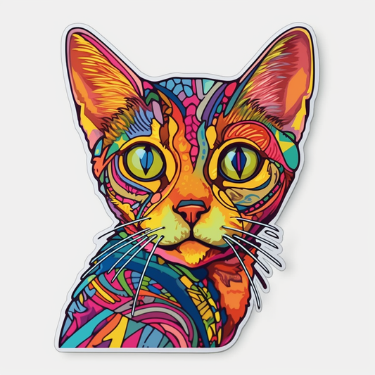 Abyssinian Cat Vinyl Decal Sticker for Car, Laptop, Tumbler and more # 002041