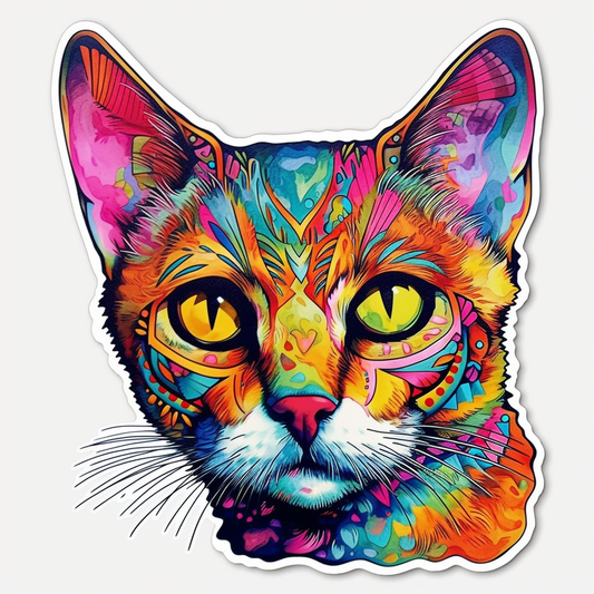 Abyssinian Cat Vinyl Decal Sticker for Car, Laptop, Tumbler and more # 002050