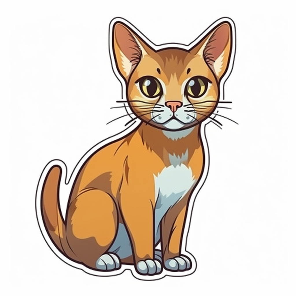 Abyssinian Cat Vinyl Decal Sticker for Car, Laptop, Tumbler and more # 001913