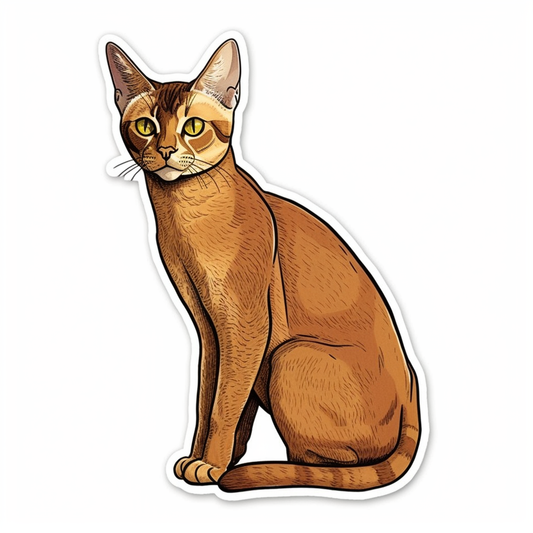 Abyssinian Cat Vinyl Decal Sticker for Car, Laptop, Tumbler and more # 002123