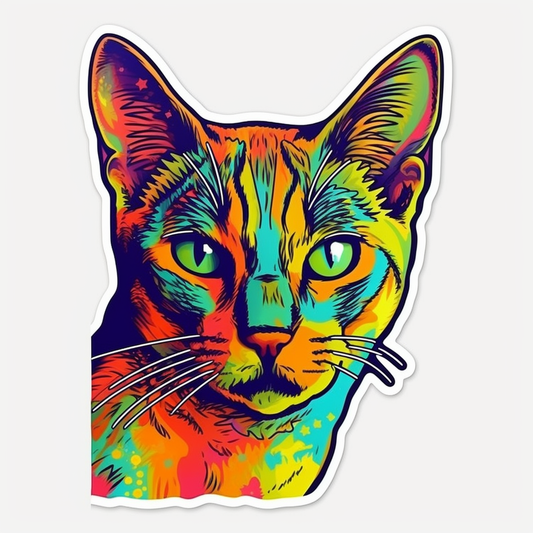 Abyssinian Cat Vinyl Decal Sticker for Car, Laptop, Tumbler and more # 002154