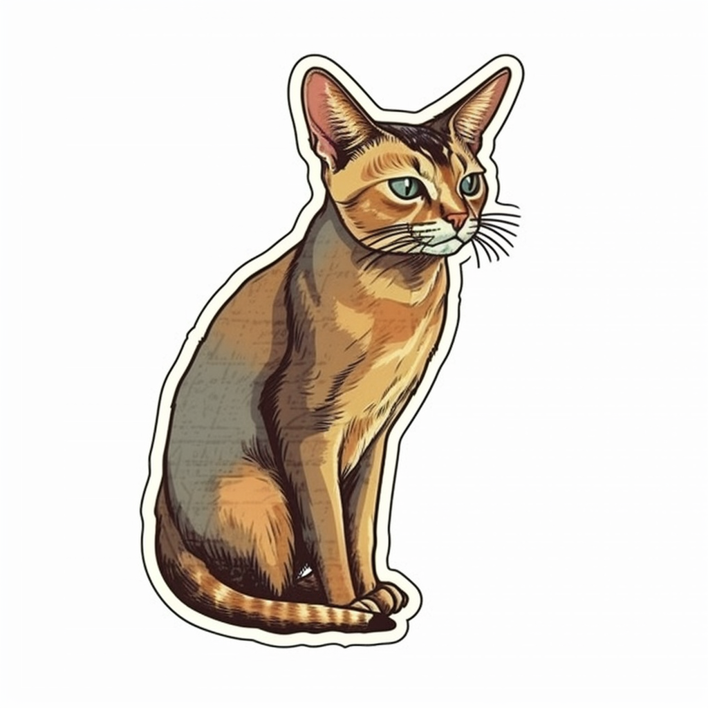 Abyssinian Cat Vinyl Decal Sticker for Car, Laptop, Tumbler and more # 002044