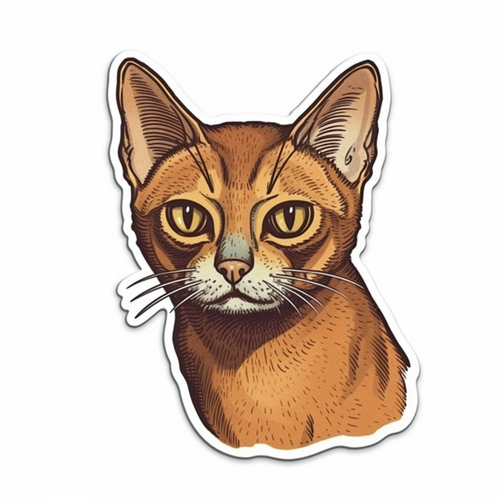 Abyssinian Cat Vinyl Decal Sticker for Car, Laptop, Tumbler and more # 002169