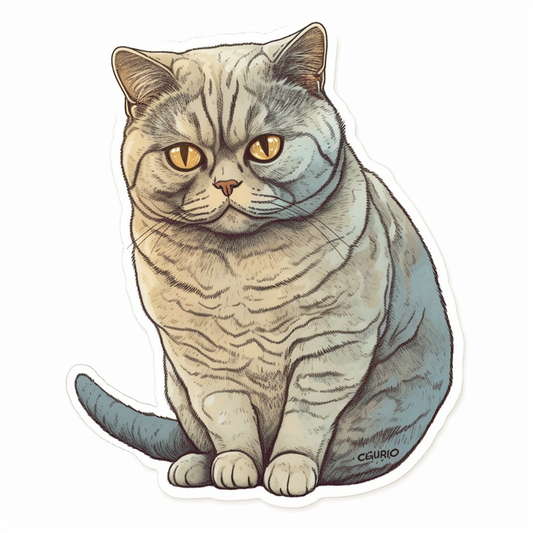British Shorthair Cat Vinyl Decal Sticker for Car, Laptop, Tumbler and more # 00125