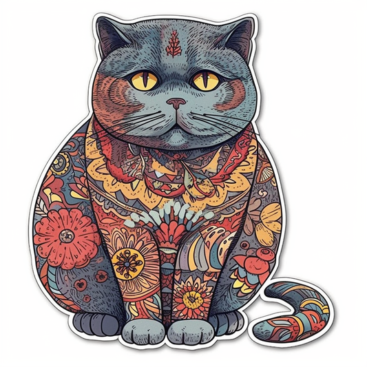 British Shorthair Cat Vinyl Decal Sticker for Car, Laptop, Tumbler and more # 0098