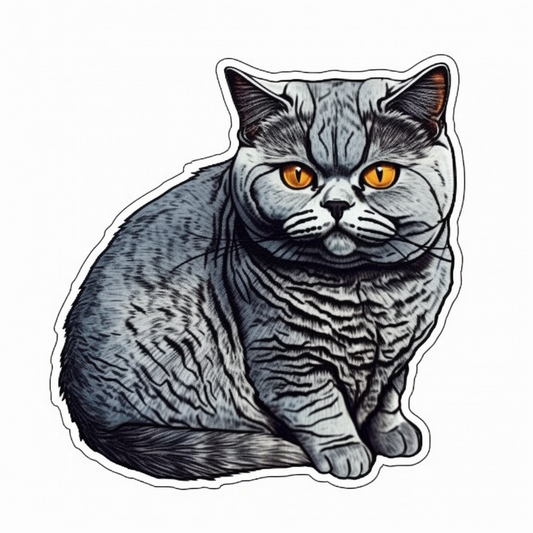 British Shorthair Cat Vinyl Decal Sticker for Car, Laptop, Tumbler and more # 00107