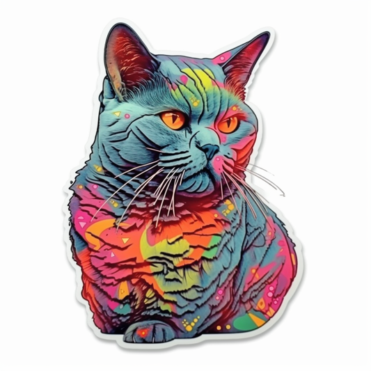 British Shorthair Cat Vinyl Decal Sticker for Car, Laptop, Tumbler and more # 00102