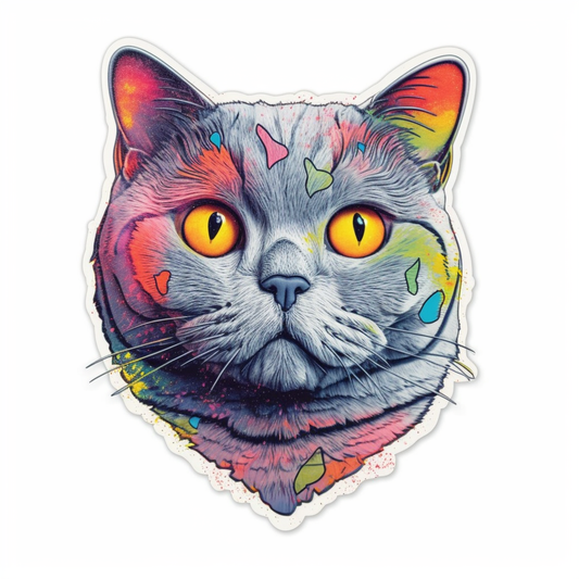 British Shorthair Cat Vinyl Decal Sticker for Car, Laptop, Tumbler and more # 0070