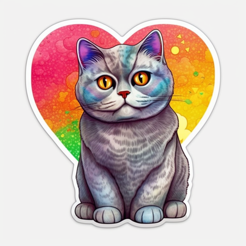 British Shorthair Cat Vinyl Decal Sticker for Car, Laptop, Tumbler and more # 0071