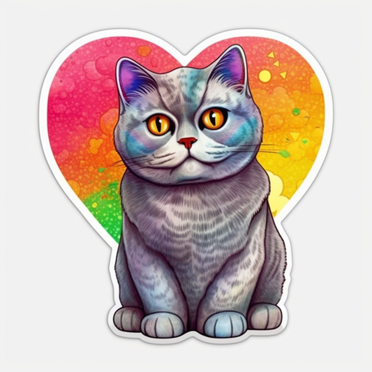 British Shorthair Cat Vinyl Decal Sticker for Car, Laptop, Tumbler and more # 0071