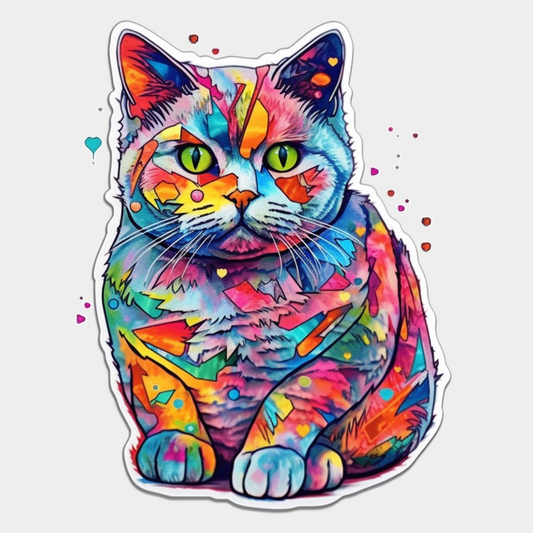 British Shorthair Cat Vinyl Decal Sticker for Car, Laptop, Tumbler and more # 0072