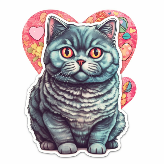 British Shorthair Cat Vinyl Decal Sticker for Car, Laptop, Tumbler and more # 0084