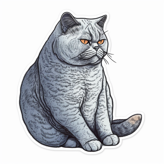 British Shorthair Cat Vinyl Decal Sticker for Car, Laptop, Tumbler and more # 0092