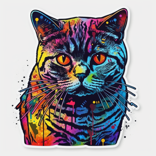 British Shorthair Cat Vinyl Decal Sticker for Car, Laptop, Tumbler and more # 00104