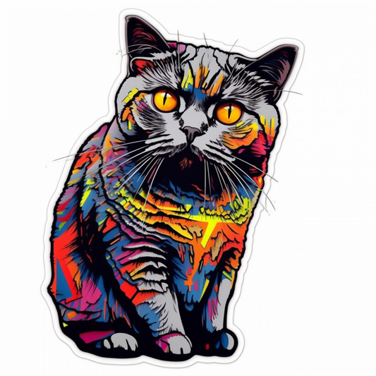 British Shorthair Cat Vinyl Decal Sticker for Car, Laptop, Tumbler and more # 00105