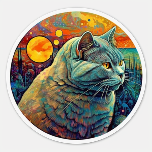 British Shorthair Cat Vinyl Decal Sticker for Car, Laptop, Tumbler and more # 00109