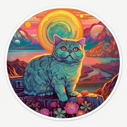 British Shorthair Cat Vinyl Decal Sticker for Car, Laptop, Tumbler and more # 00113