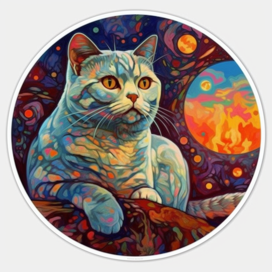 British Shorthair Cat Vinyl Decal Sticker for Car, Laptop, Tumbler and more # 00111