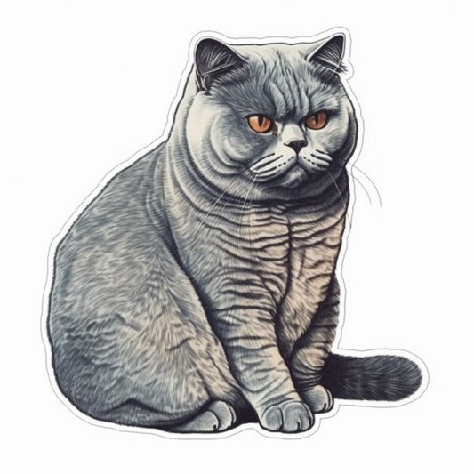 British Shorthair Cat Vinyl Decal Sticker for Car, Laptop, Tumbler and more # 00110