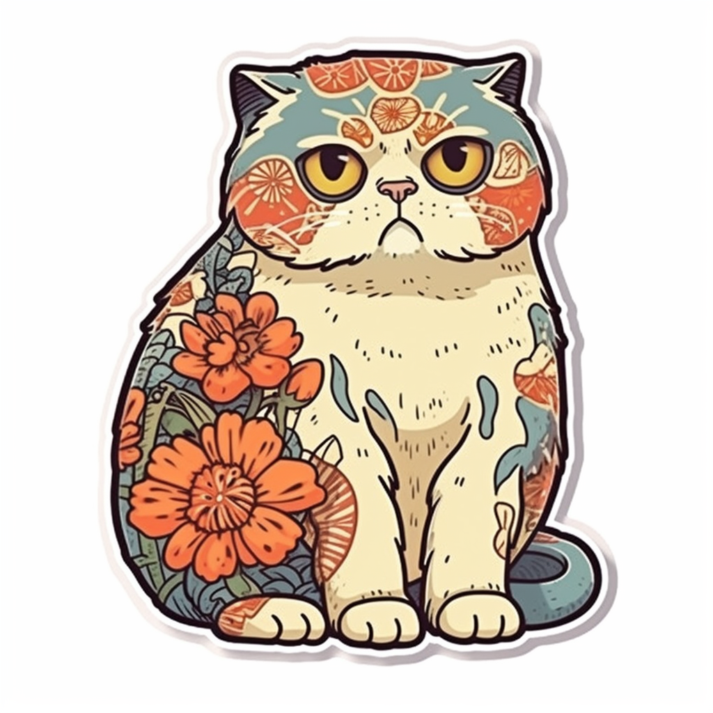 Scottish Fold Cat Vinyl Decal Sticker for Car, Laptop, Tumbler and more # 002081