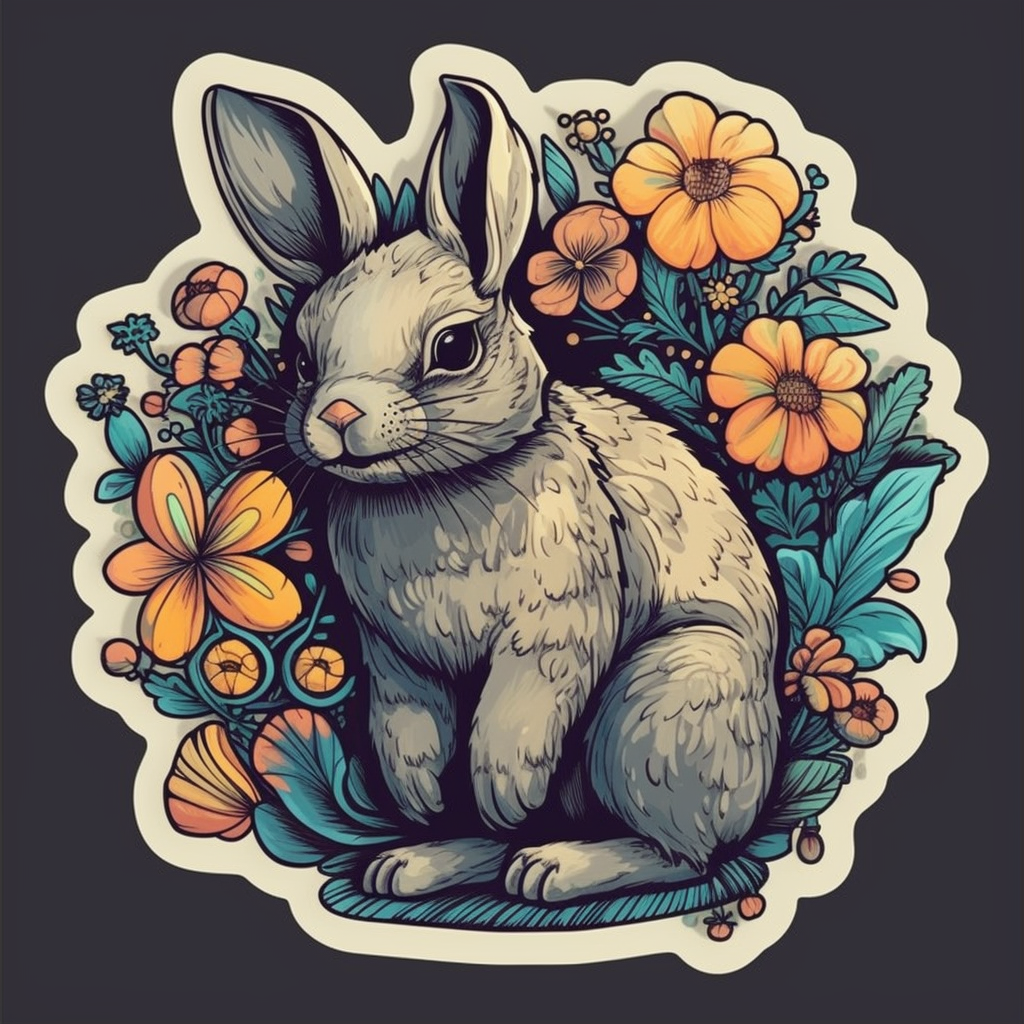 Bunny Rabbit Vinyl Decal Sticker for Car, Laptop, Tumbler and more # 004303