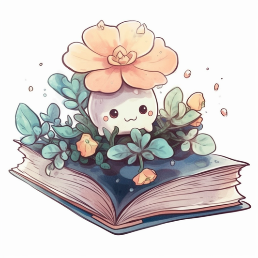 Flower Growing on a Book Vinyl Decal Sticker for Car, Laptop, Tumbler and more # 006985