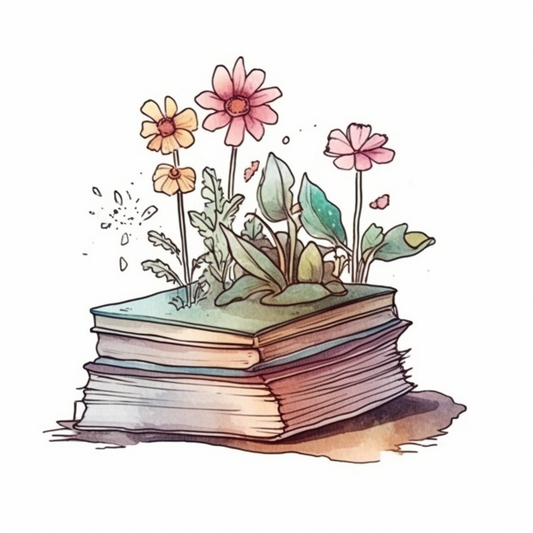 Flower Growing on a Book Vinyl Decal Sticker for Car, Laptop, Tumbler and more # 006986