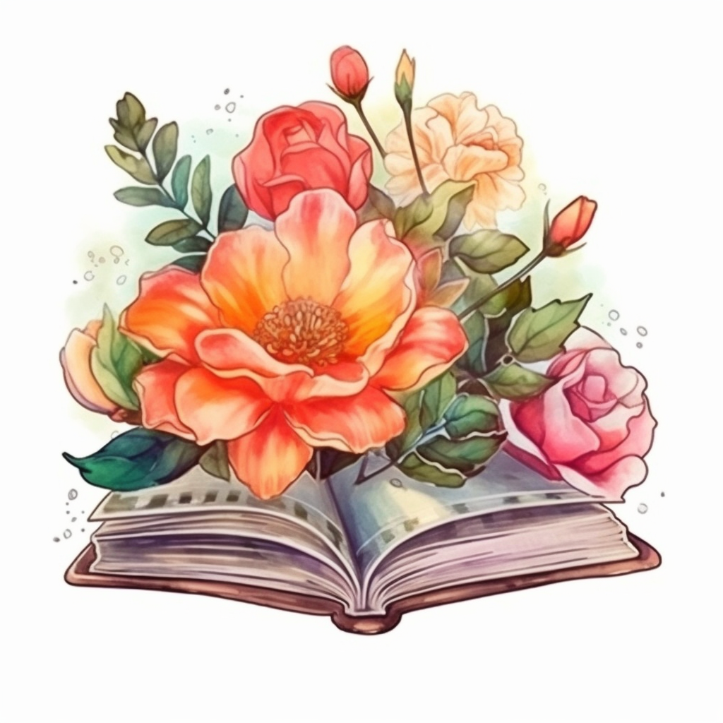 Flower Growing on a Book Vinyl Decal Sticker for Car, Laptop, Tumbler and more # 006988