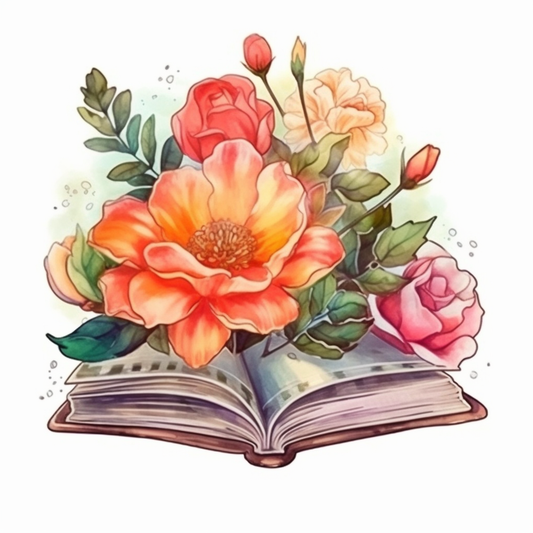 Flower Growing on a Book Vinyl Decal Sticker for Car, Laptop, Tumbler and more # 006988