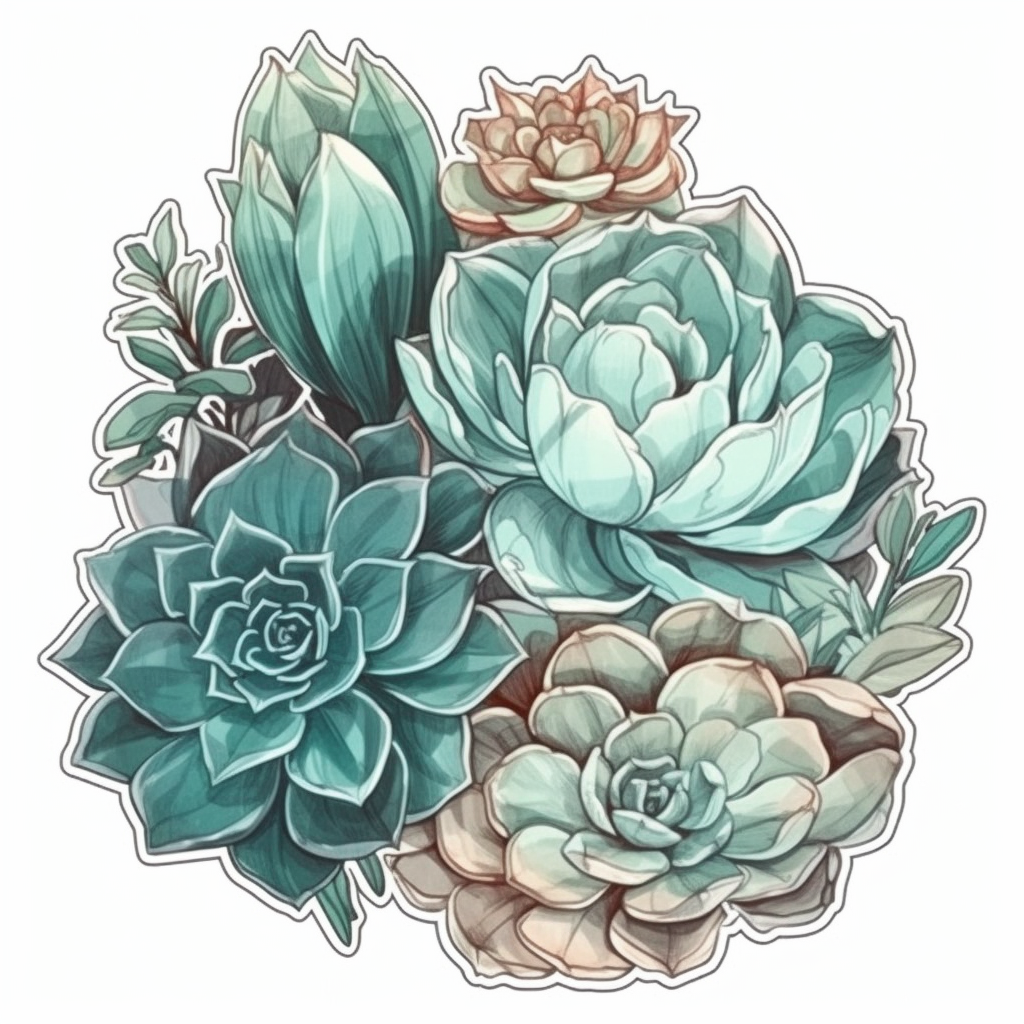 Succulent Vinyl Decal Sticker for Car, Laptop, Tumbler and more # 006713