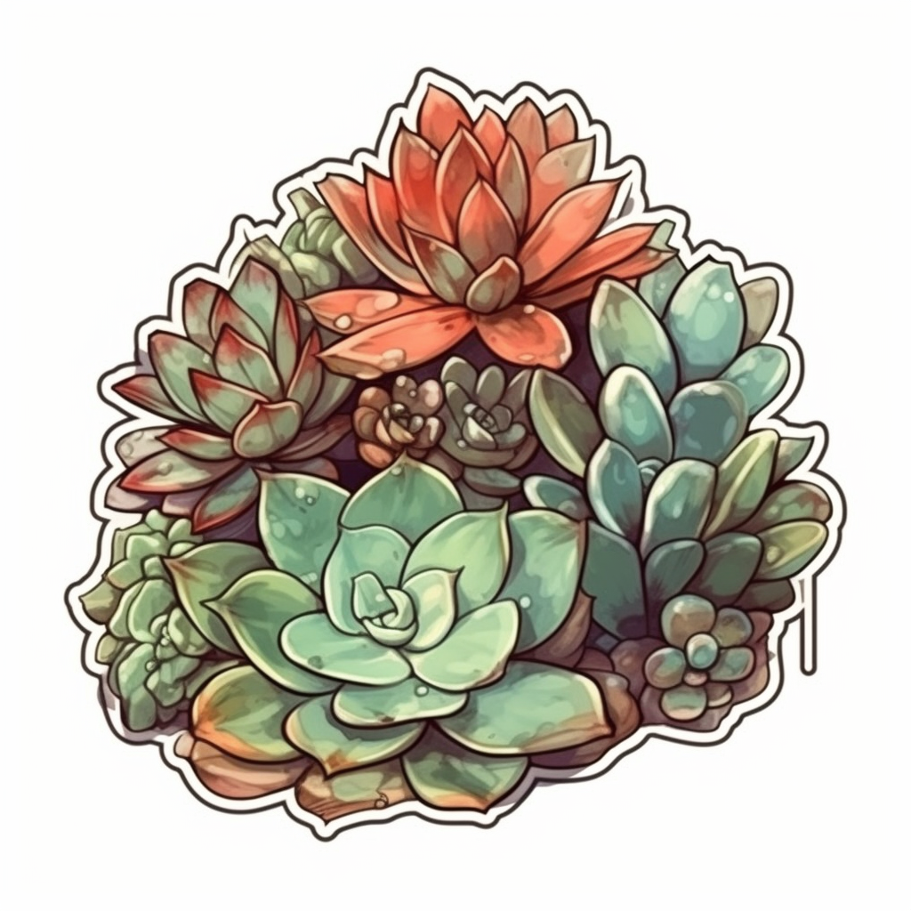 Succulent Vinyl Decal Sticker for Car, Laptop, Tumbler and more # 006714