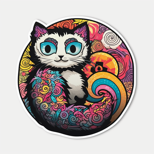 Yin Yang Cat Vinyl Decal Sticker for Car, Laptop, Tumbler and more # 005594