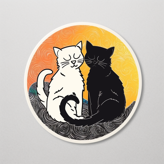 Yin Yang Cat Vinyl Decal Sticker for Car, Laptop, Tumbler and more # 005579