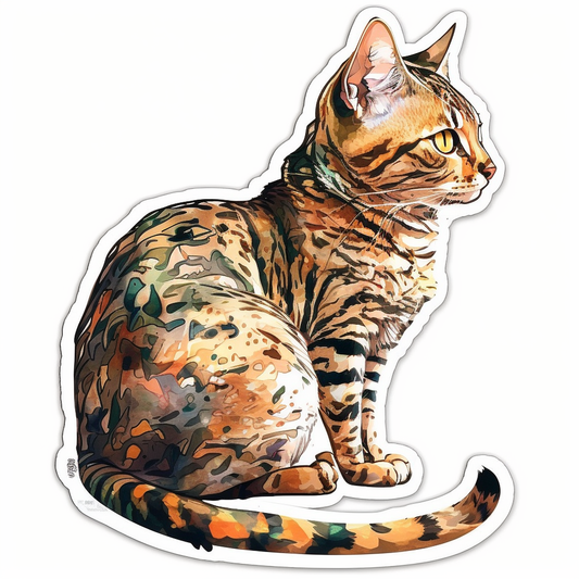 Bengal Cat Vinyl Decal Sticker for Car, Laptop, Tumbler and more # 1800