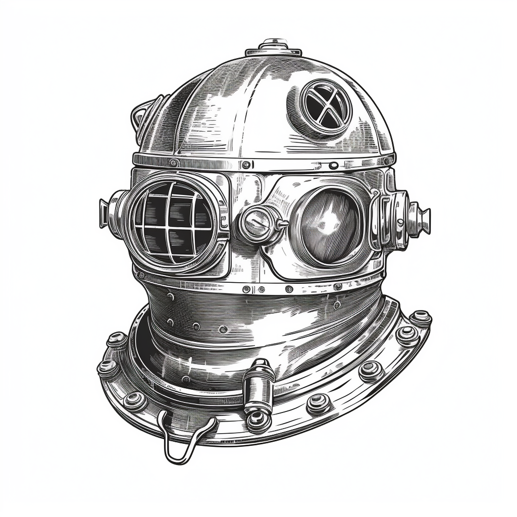 Diver Helmet Scuba Diver Vinyl Decal Sticker for Car, Laptop, Tumbler and more # 007042