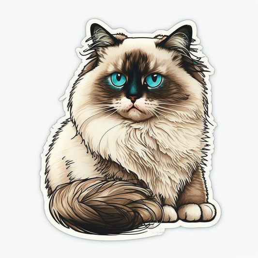 Ragdoll Cat Vinyl Decal Sticker for Car, Laptop, Tumbler and more # 1789