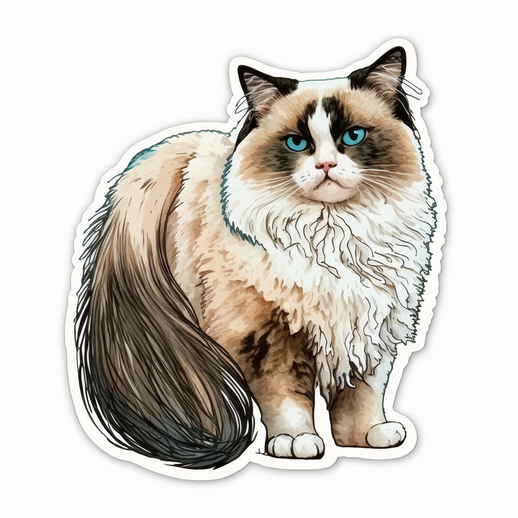 Ragdoll Cat Vinyl Decal Sticker for Car, Laptop, Tumbler and more # 002517
