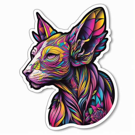 Sphynx Cat Vinyl Decal Sticker for Car, Laptop, Tumbler and more # 002715