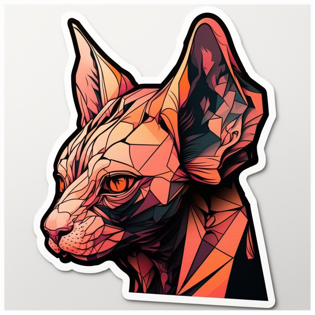 Sphynx Cat Vinyl Decal Sticker for Car, Laptop, Tumbler and more # 002514