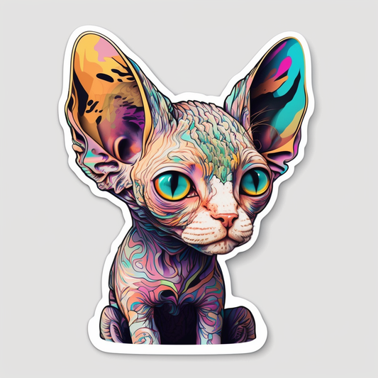 Devon Rex Cat Vinyl Decal Sticker for Car, Laptop, Tumbler and more # 1639
